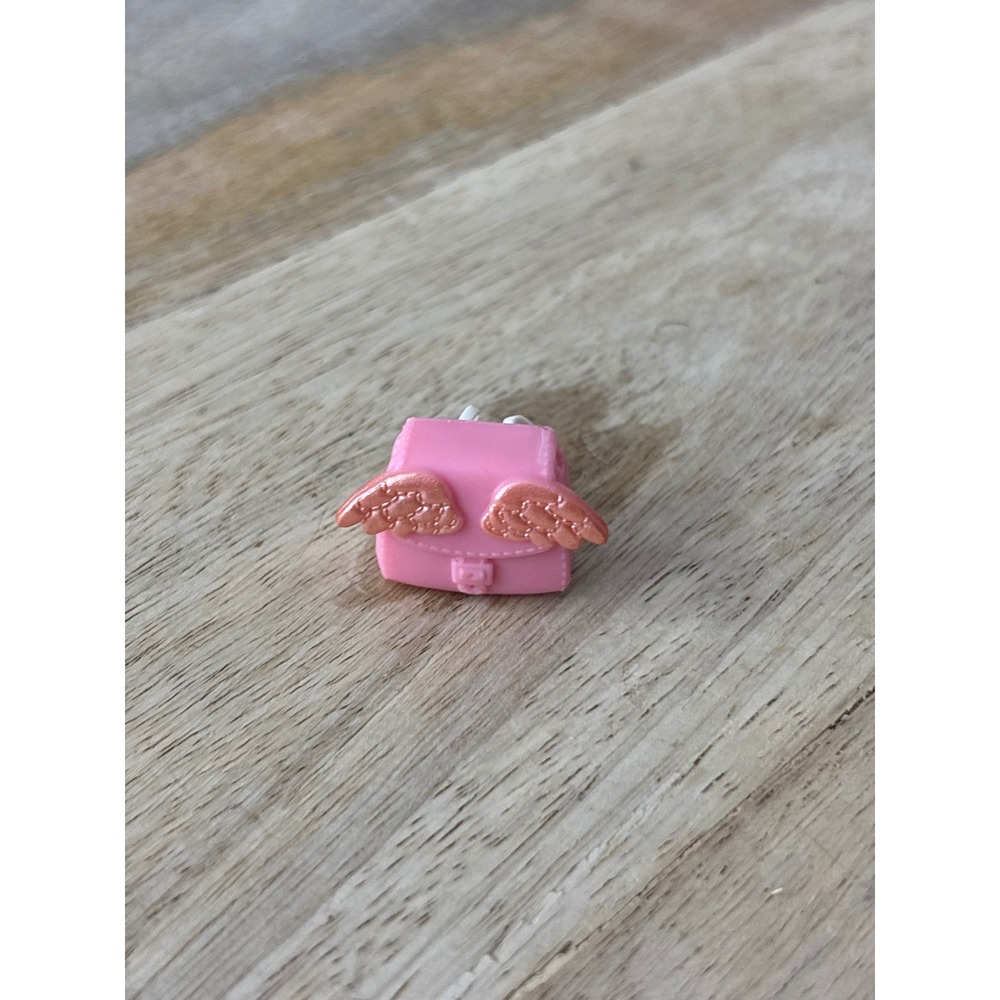Pink Miniature Doll Backpack Rose Gold Angel Wings Tiny Toy Accessory Pink
